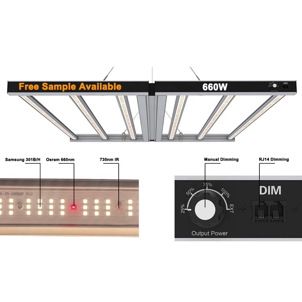 Luz de araña plegable hidropónica impermeable 660W LED